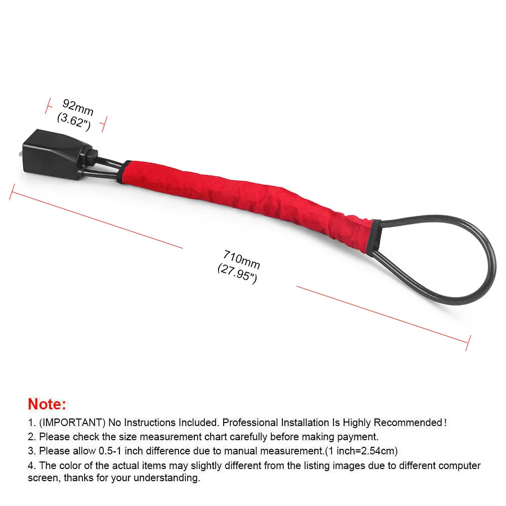 Universal Steering Wheel Lock with Seat Belt Socket and Steel Cable – Heavy-Duty Anti-Theft Security Device with 3 Keys for Cars, Trucks, SUVs, Vans and RVs