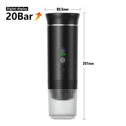 Portable Espresso Coffee Machine | Car & Home | 8g Adapter | Stainless Steel | 4 Colours