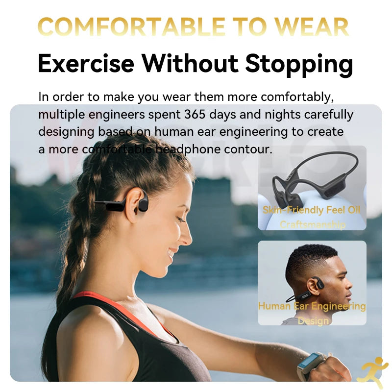Bone Conduction Headphones | Bluetooth 5.4 | IPX8 | MP3 & Bluetooth Mode | 6 Colours