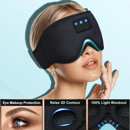 Bluetooth Sleep Mask | Built-In Headphones | 3D Contoured Comfort Fit