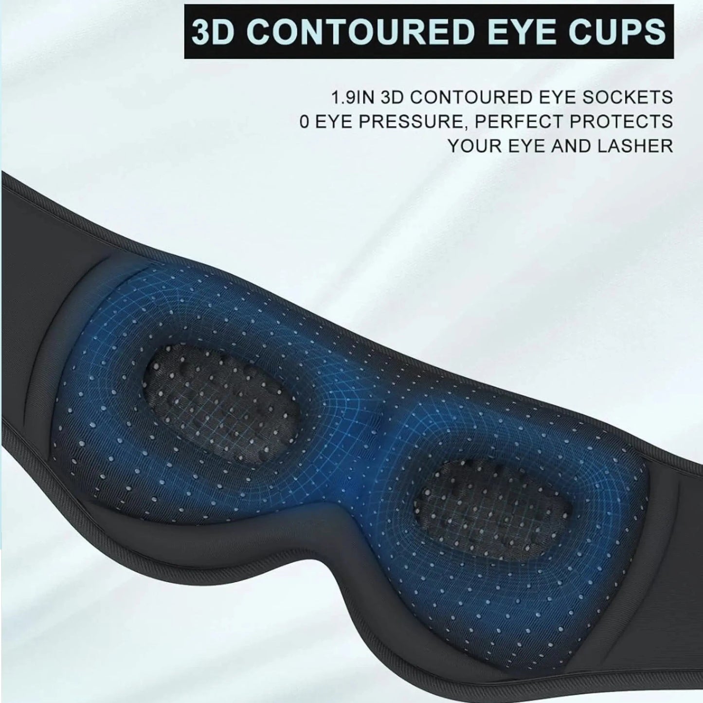 Bluetooth Sleep Mask | Built-In Headphones | 3D Contoured Comfort Fit