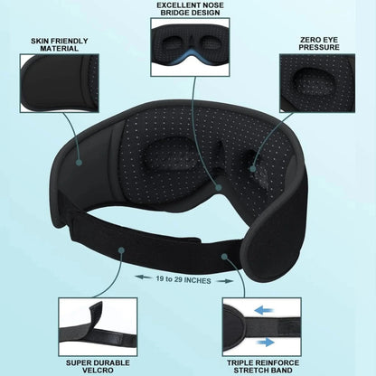 Bluetooth Sleep Mask | Built-In Headphones | 3D Contoured Comfort Fit