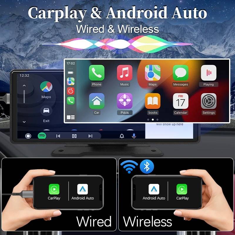 10.26-Inch Car Stereo Touchscreen | Wireless CarPlay & Android Auto | Backup Camera | Bluetooth