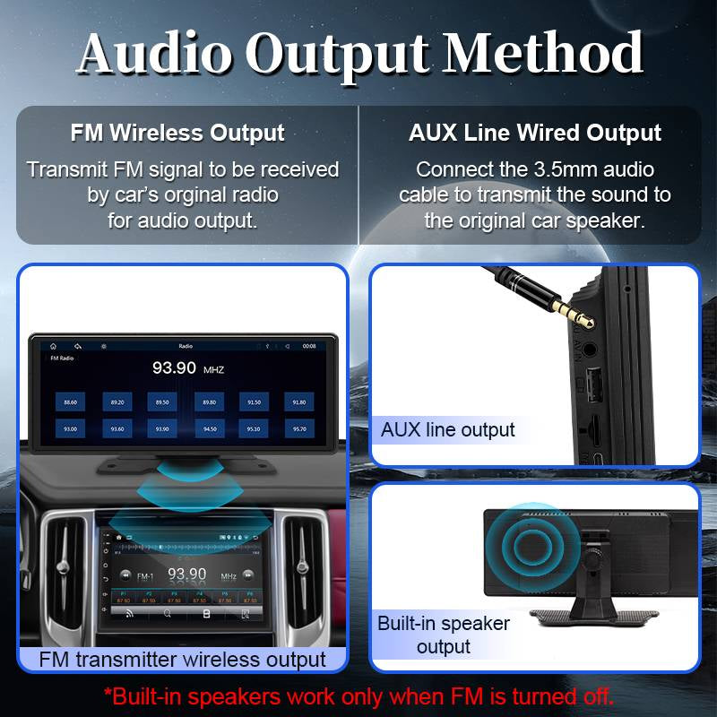 10.26-Inch Car Stereo Touchscreen | Wireless CarPlay & Android Auto | Backup Camera | Bluetooth