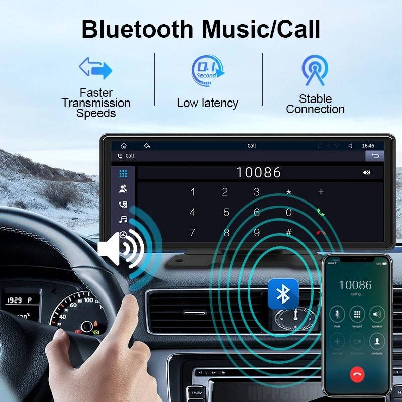 10.26-Inch Car Stereo Touchscreen | Wireless CarPlay & Android Auto | Backup Camera | Bluetooth