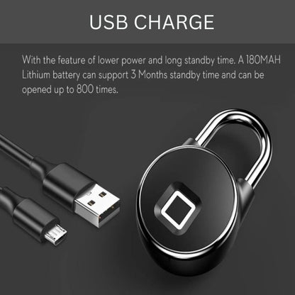 Fingerprint Padlock | Biometric & Bluetooth | IP65 | 10 Fingerprints | USB Rechargeable