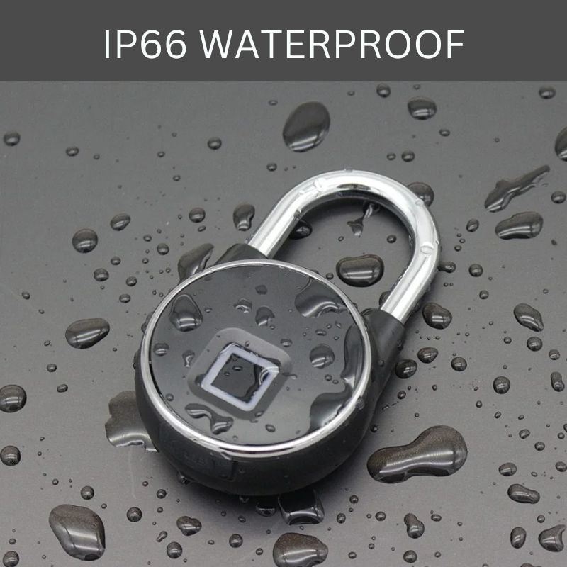 Fingerprint Padlock | Biometric & Bluetooth | IP65 | 10 Fingerprints | USB Rechargeable