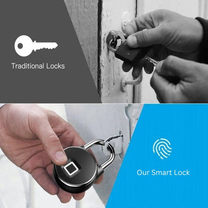 Fingerprint Padlock | Biometric & Bluetooth | IP65 | 10 Fingerprints | USB Rechargeable