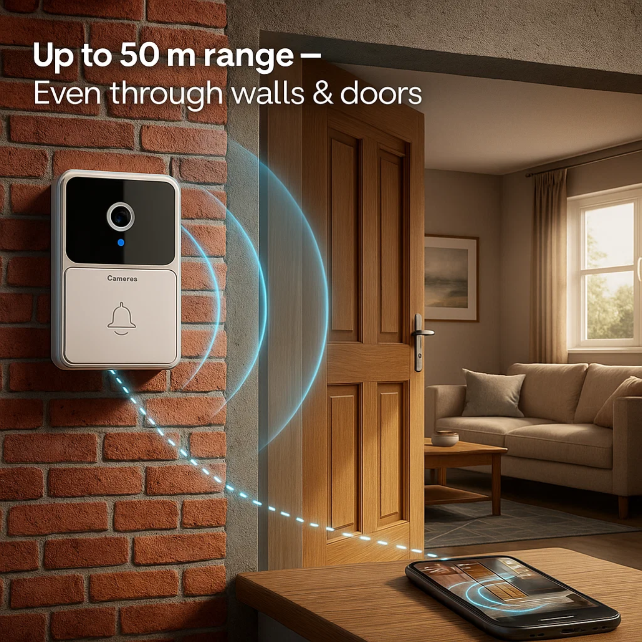 HD Video Doorbell | 1080p | Motion Alerts | Two-Way Audio | Wi-Fi | No Subscription