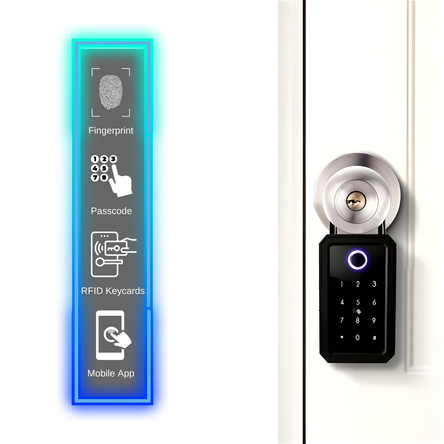 Smart Key Lockbox | Wi-Fi & Fingerprint Access | App Control | Passcode | With or Without Gateway