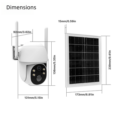 Solar 4G LTE Security Camera | 2K HD | AI Motion | IP65 | 360° Pan & Tilt | Two-Way Audio