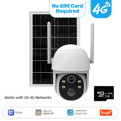 Solar 4G LTE Security Camera | 2K HD | AI Motion | IP65 | 360° Pan & Tilt | Two-Way Audio