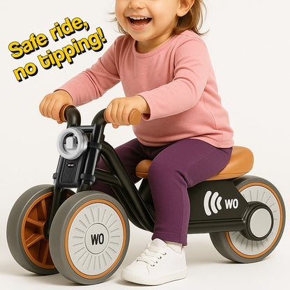 Kids Ride-On Motorcycle | Anti-Tip | Silent EVA Wheels | Light & Sound | Ages 1–6 | 30kg Max