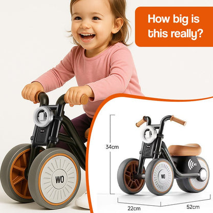 Kids Ride-On Motorcycle | Anti-Tip | Silent EVA Wheels | Light & Sound | Ages 1–6 | 30kg Max