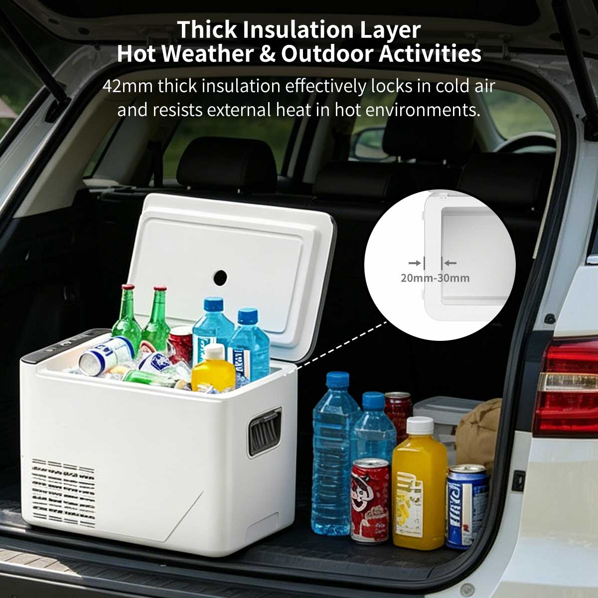 Portable Car Refrigerator | -18°C Compressor Cooling | 42mm Insulation | Car & Home Use