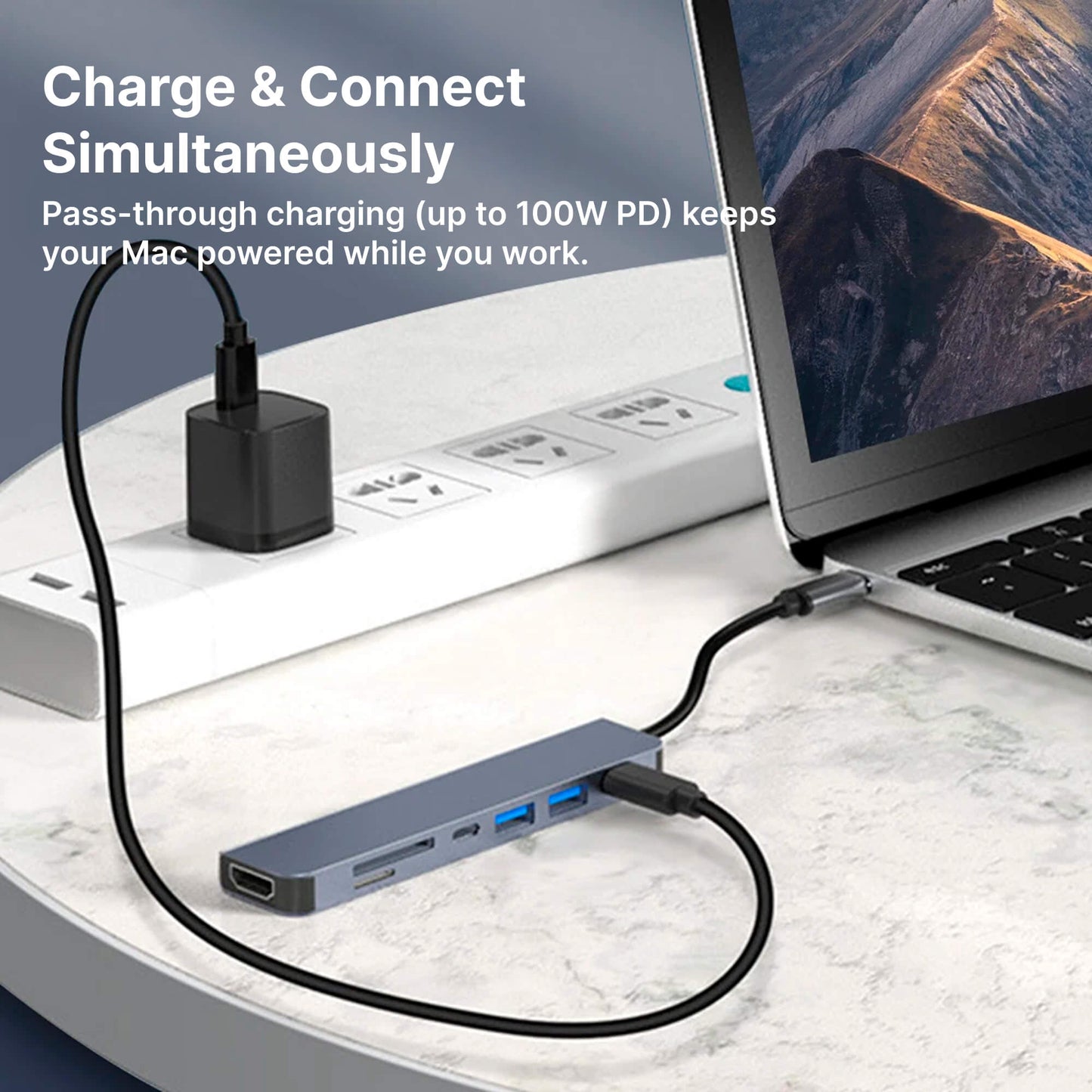 USB-C Multiport Adapter | HDMI | USB | SD Card Reader | MacBook Compatible
