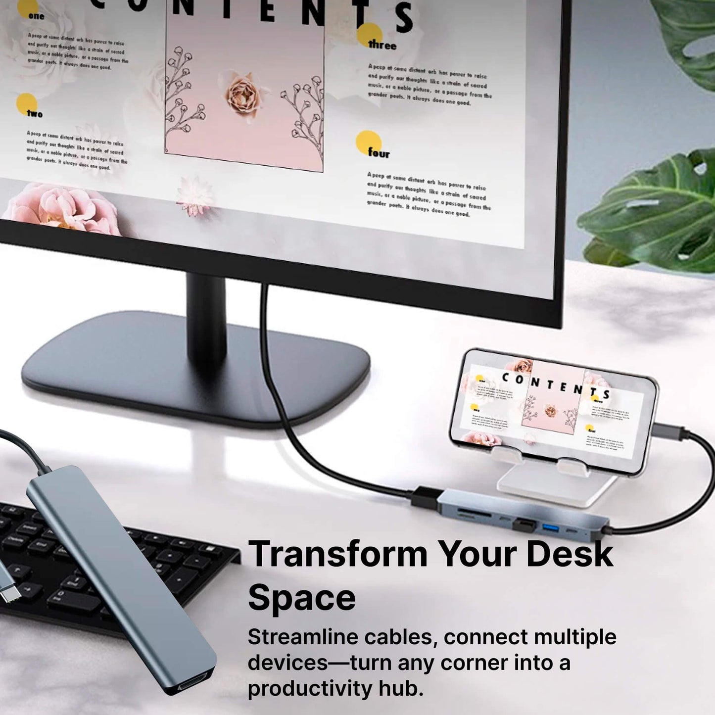 USB-C Multiport Adapter | HDMI | USB | SD Card Reader | MacBook Compatible