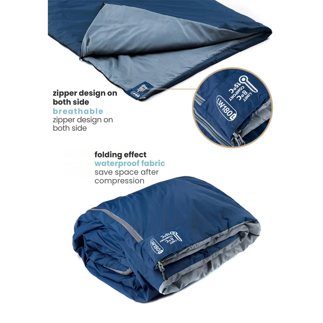 Summer Sleeping Bag | Lightweight Compact Design | Camping & Travel Use