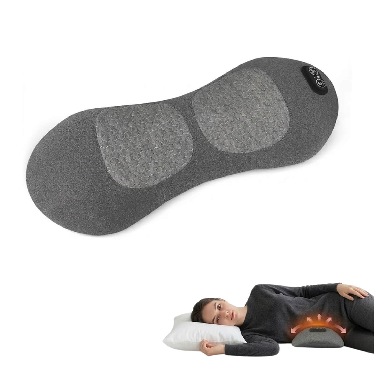 3-in-1 Back Massager with Heat | Vibration | Lumbar Support | Electric | Home & Office