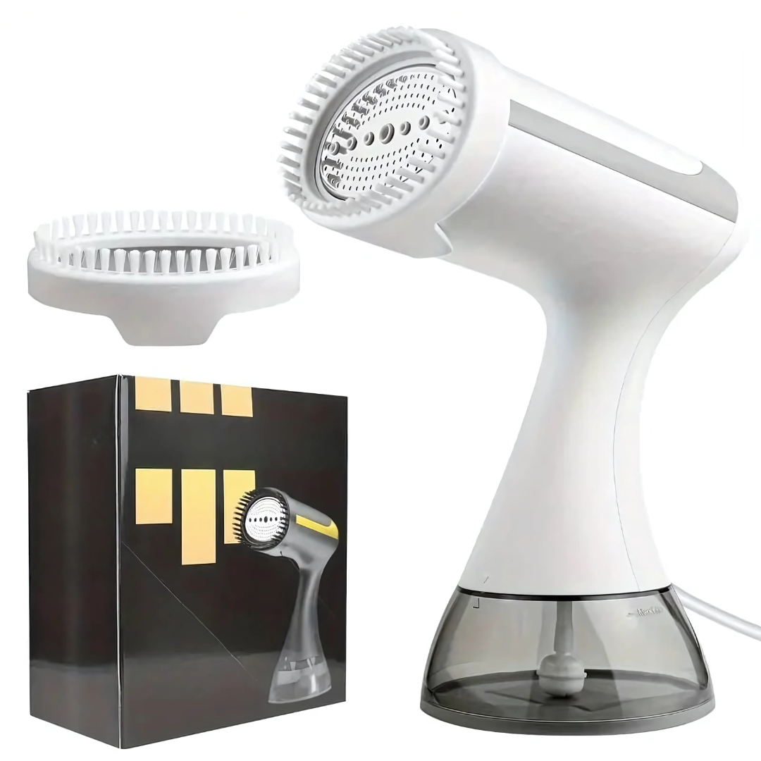 Handheld Fabric Steamer | 1500W | 200ml Water Tank | 30-Second Heat-Up | 2m Cable | White & Black