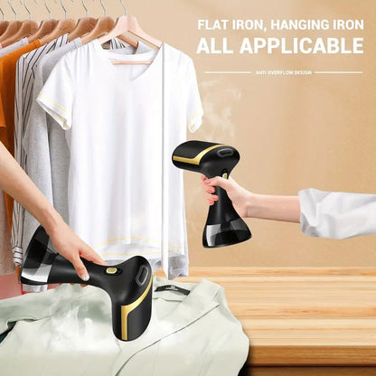 Handheld Fabric Steamer | 1500W | 200ml Water Tank | 30-Second Heat-Up | 2m Cable | White & Black