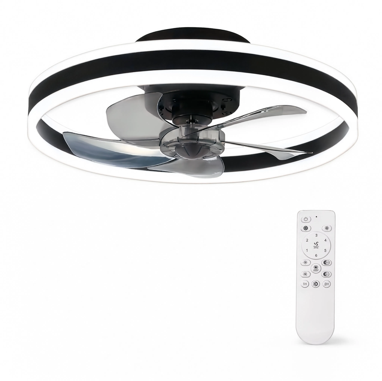 Ceiling Fan with LED Light | 50cm | 6 Speeds | 3 Colour Temperatures | Remote