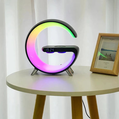 Smart Alarm Clock | Bluetooth Speaker | 15W Wireless Charger | RGB Mood Light | White & Black