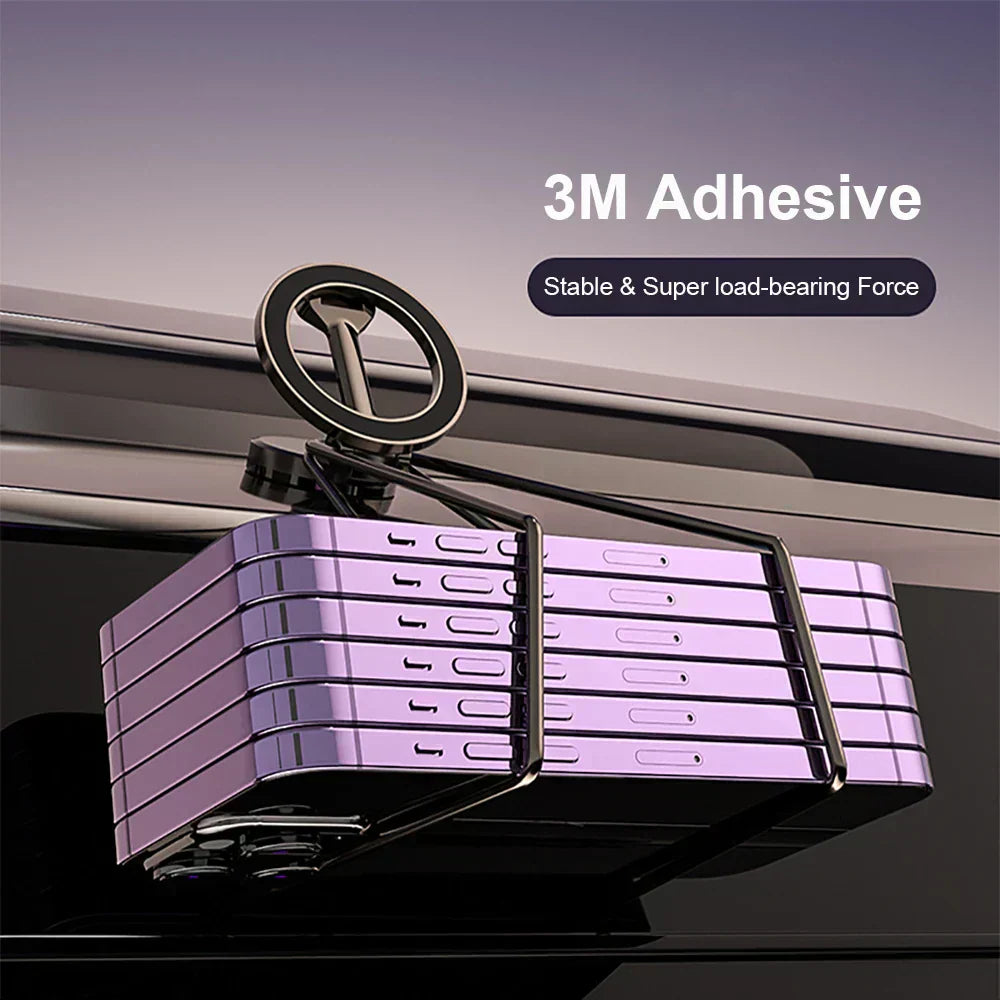 Magnetic Car Phone Holder | 360 Degree Rotating | Foldable | Zinc Alloy & ABS | Universal Fit