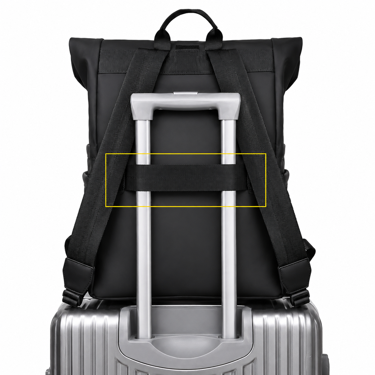 Waterproof Travel Backpack | USB Charging Port | Laptop Compartment | Black, Grey & Green
