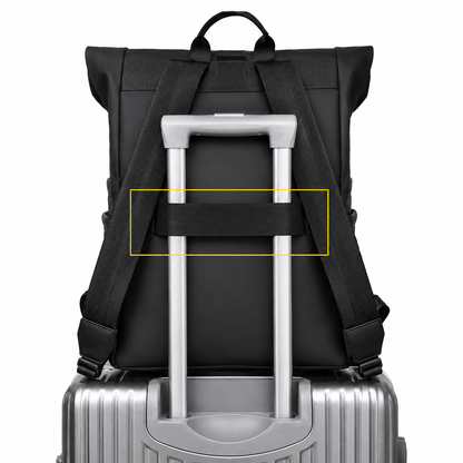 Waterproof Travel Backpack | USB Charging Port | Laptop Compartment | Black, Grey & Green