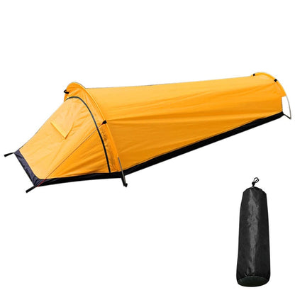 1-Person Camping Tent | Waterproof PU2000 & PU3000 | Aluminium Poles | 0.7kg | Green & Orange
