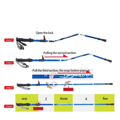 Telescopic Hiking Poles | Adjustable Lightweight Design | Durable Trekking Aid
