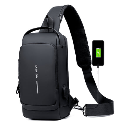 Waterproof Crossbody Bag | Anti-Theft Hidden Zip | USB 3.0 Charging Port | Oxford | Unisex