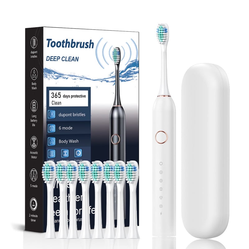 Sonic Electric Toothbrush | 4 Brush Heads & Storage Box | Rechargeable Adult Design