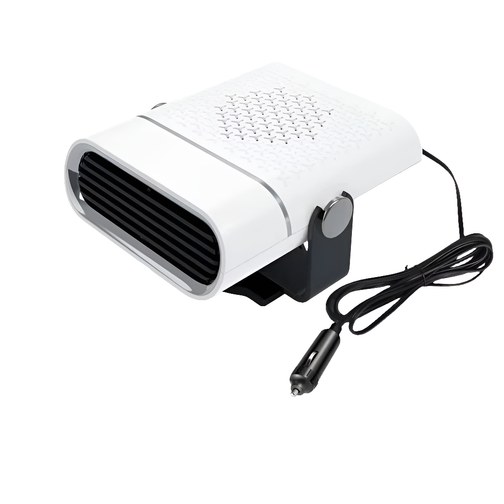 Car Fan | 4-in-1 Heating & Cooling | 12V/24V | 360 Degree Rotation | White & Black