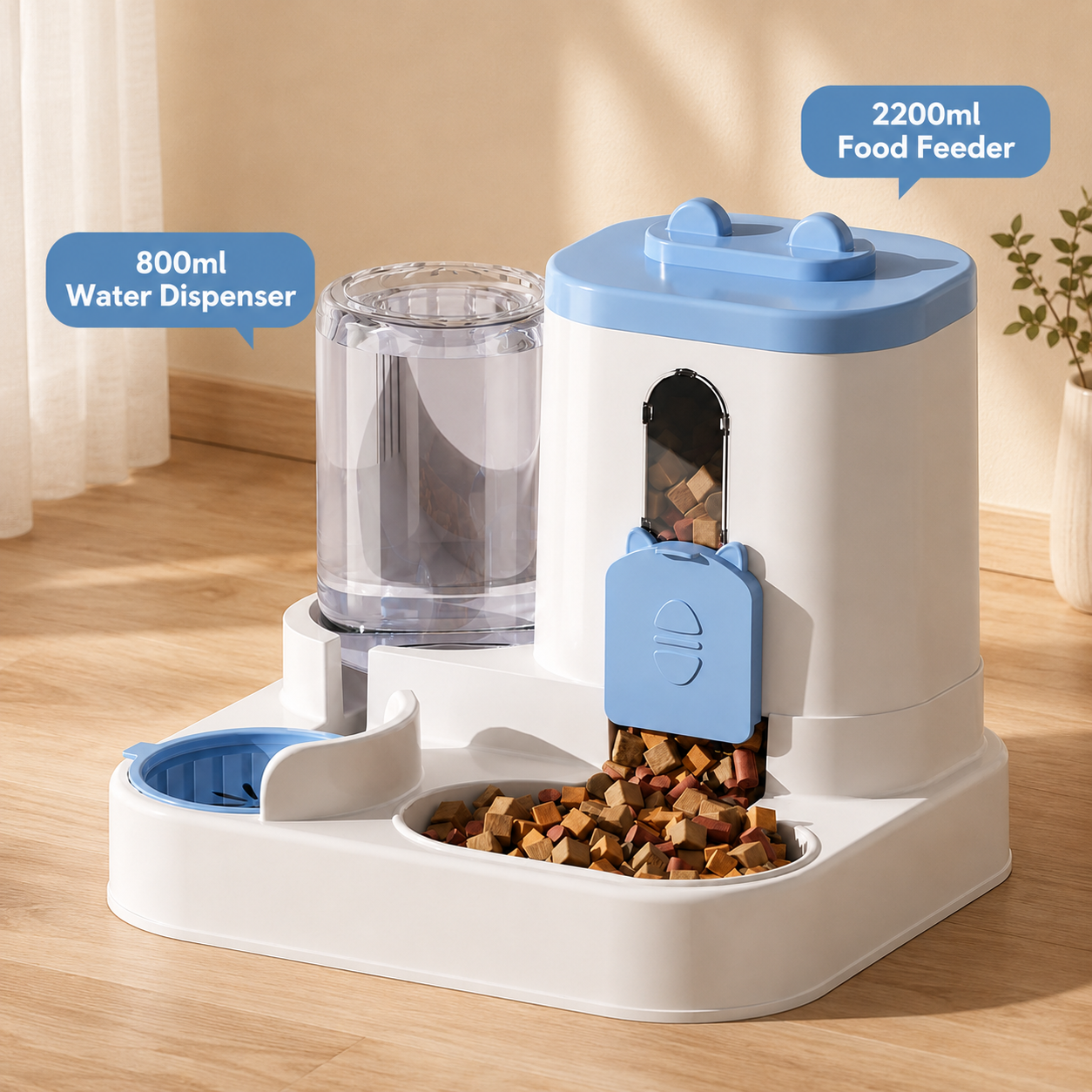 Automatic Pet Feeder & Water Dispenser | For Dogs & Cats | Programmable Design