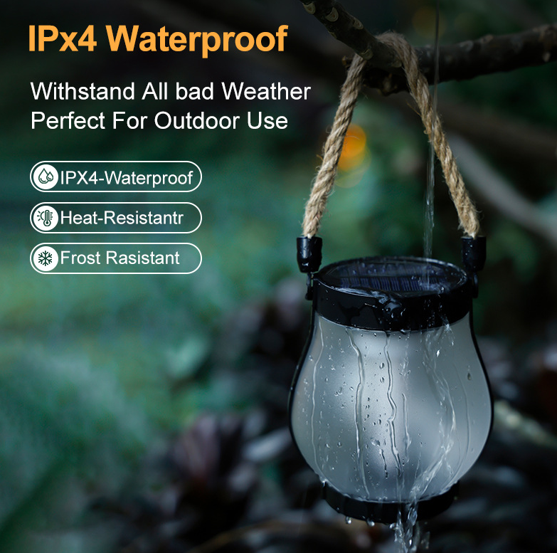 USB Rope Lantern | Auto Light-Sensing On/Off | Type-C Rechargeable | Garden & Camping