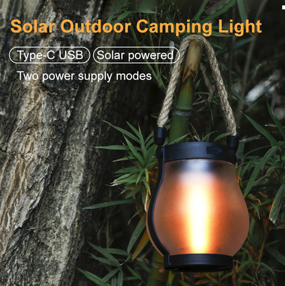 USB Rope Lantern | Auto Light-Sensing On/Off | Type-C Rechargeable | Garden & Camping