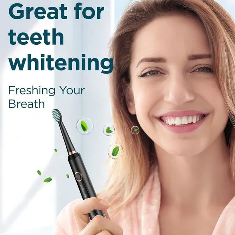 Sonic Electric Toothbrush | 4 Brush Heads & Storage Box | Rechargeable Adult Design
