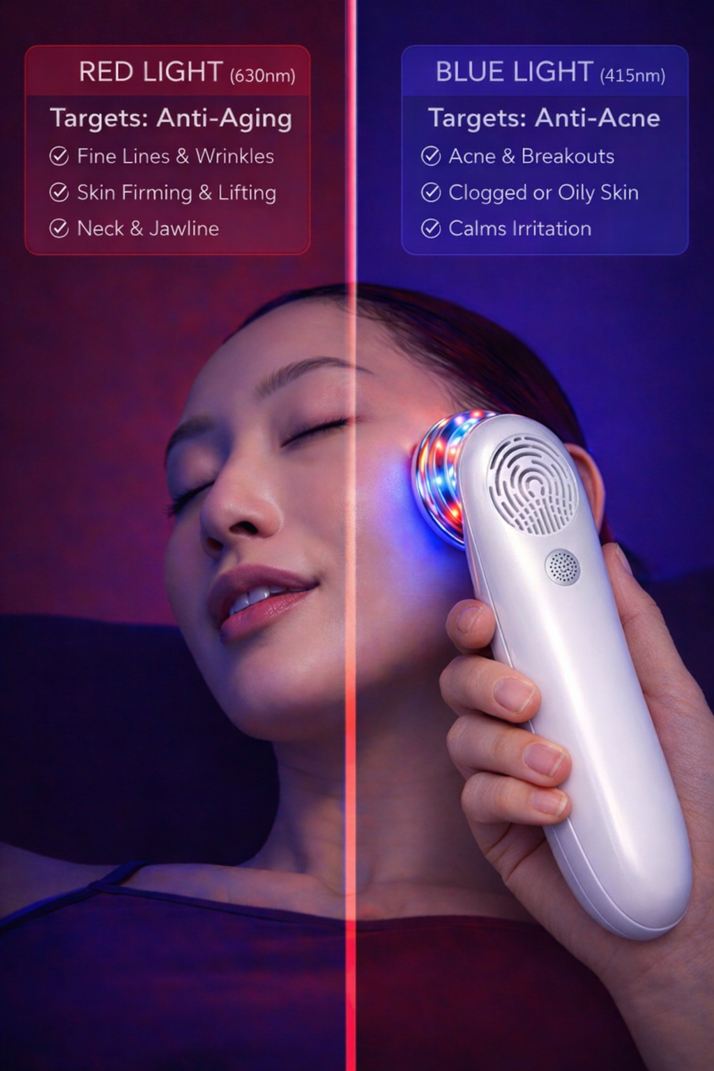 Herena SkinReset™ 5-In-1 Red & Blue Light Thermal Facial Device