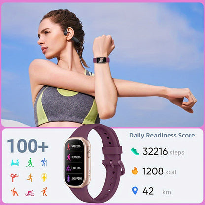Smartwatch | IP68 Waterproof | 7-Day Battery | Android & iOS | White, Blue, Burgundy & Purple