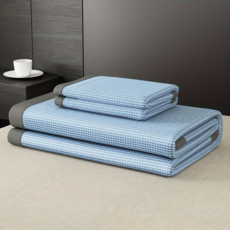 Cooling Mattress Protector | Ice Silk & Polyester | 2-3 Piece Set | Grey, Blue, Green, Coffee & Pink