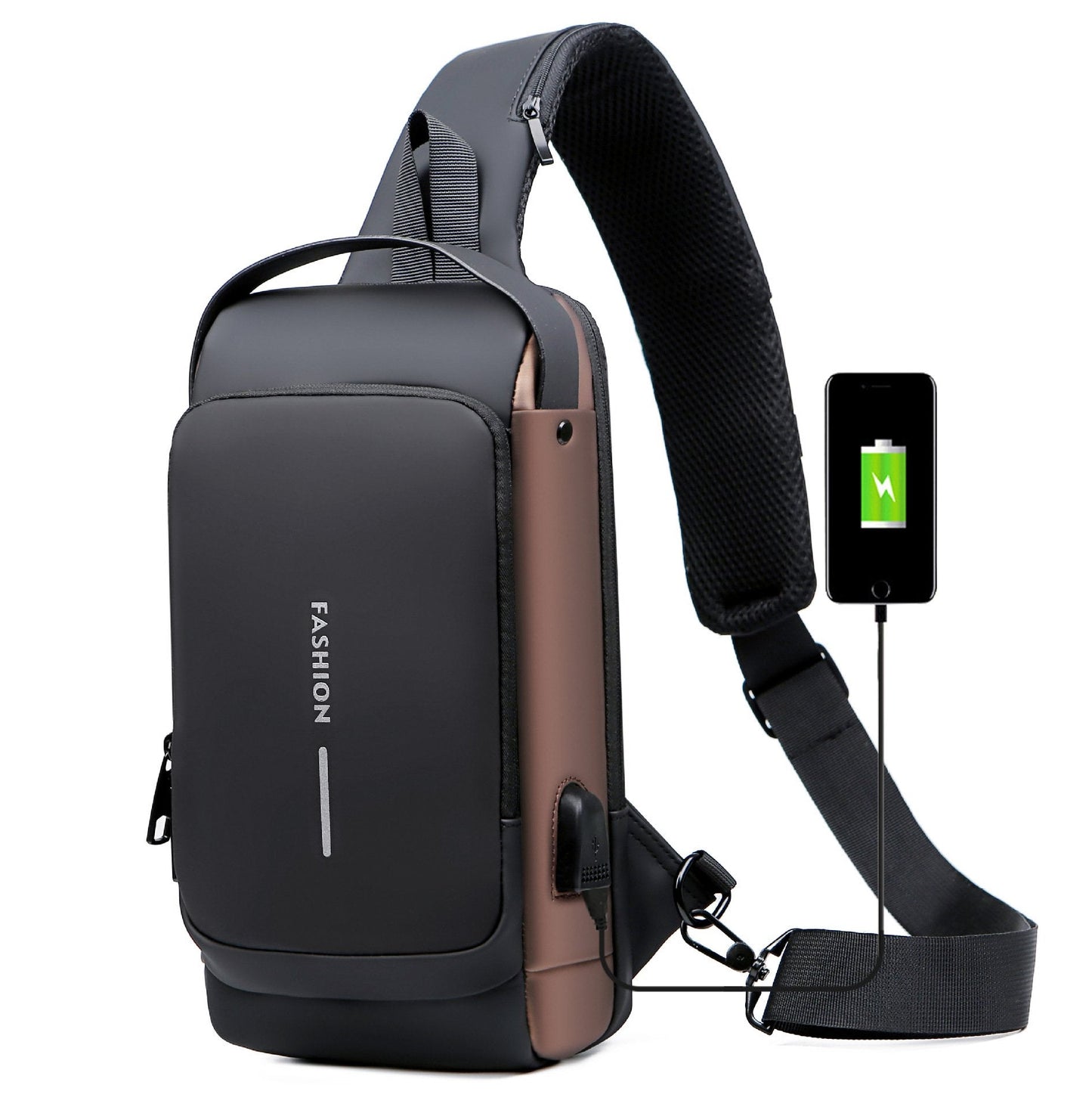 Waterproof Crossbody Bag | Anti-Theft Hidden Zip | USB 3.0 Charging Port | Oxford | Unisex