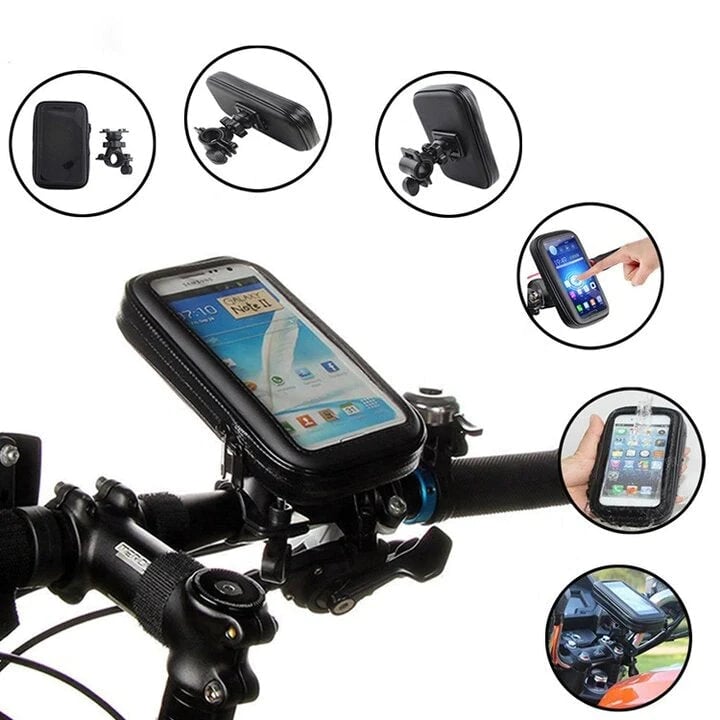 Bike Phone Mount | 5000mAh Power Bank Option | Handlebar 22-28.5mm | Waterproof Touchscreen Cover