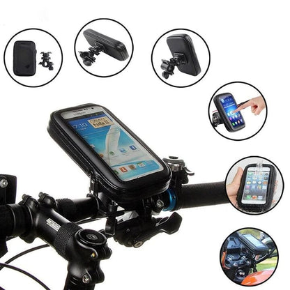 Bike Phone Mount | 5000mAh Power Bank Option | Handlebar 22-28.5mm | Waterproof Touchscreen Cover
