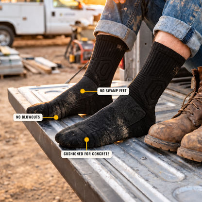 Herena ShiftProof™ Cushioned Work Socks for Long Shifts & Hard Floors