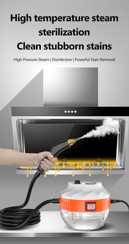 High-Pressure Steam Cleaner | 2800W | Chemical-Free | For Kitchen, Car & Bathroom | Orange & White