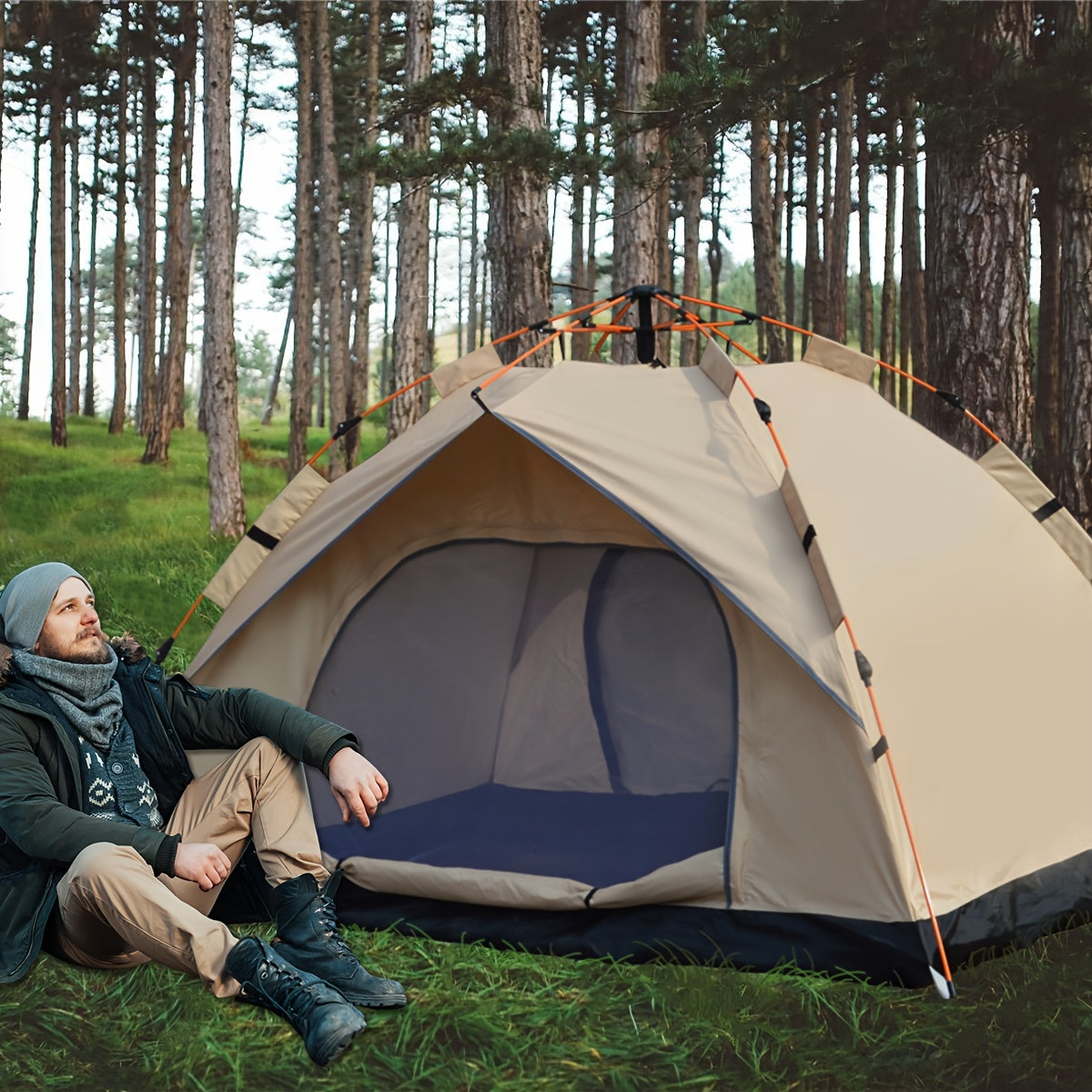 4-Person Pop-Up Tent | UV Protection | Instant Setup Camping Tent