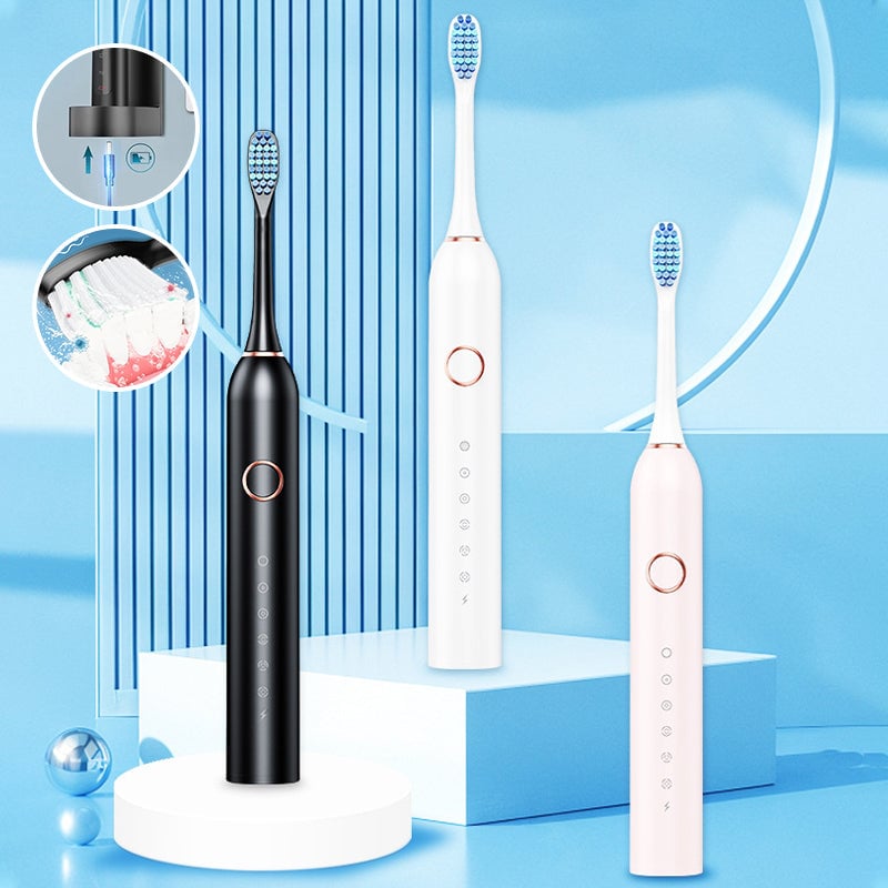Sonic Electric Toothbrush | 4 Brush Heads & Storage Box | Rechargeable Adult Design