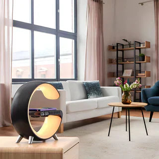 Smart Alarm Clock | Bluetooth Speaker | 15W Wireless Charger | RGB Mood Light | White & Black